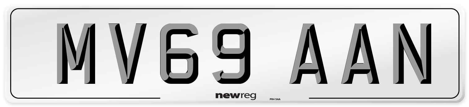 MV69 AAN Number Plate from New Reg